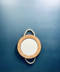 Yuvarlak Karolu Ahşap Sunum Tepsisi