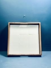 30x30cm Kulplu Ahşap Sunum Tepsisi