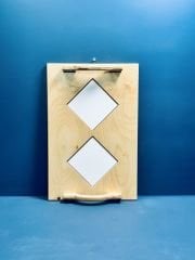 2 Karolu Ahşap Sunum Tepsisi