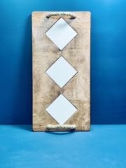 3 Karolu Ahşap Sunum Tepsisi