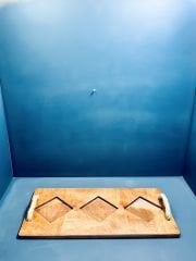 3 Karolu Ahşap Sunum Tepsisi