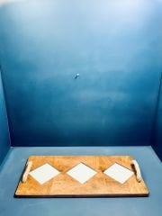 3 Karolu Ahşap Sunum Tepsisi