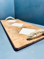 3 Karolu Ahşap Sunum Tepsisi