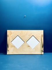 2 Karolu Ahşap Sunum Tepsisi Marin - Karolu