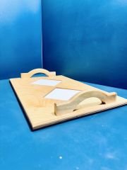 2 Karolu Ahşap Sunum Tepsisi Marin - Karosuz