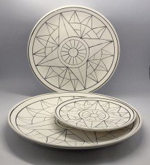 Mandala Model-1 3'lü Tahrirli Tabak Set