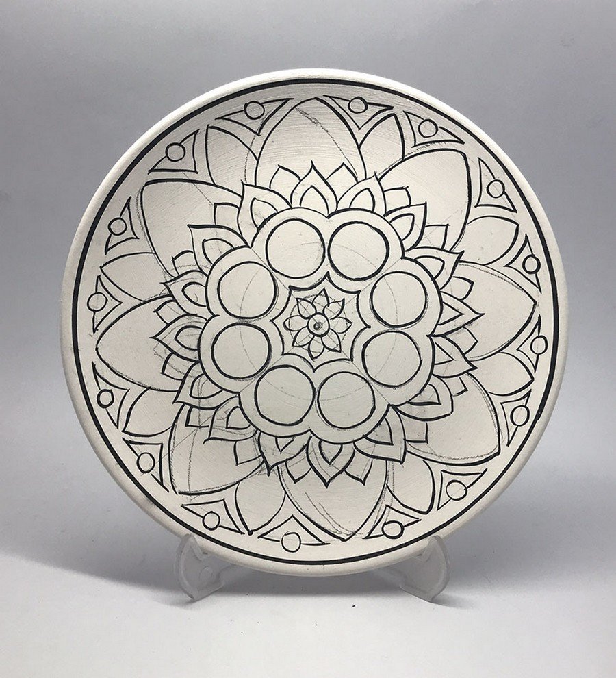 Mandala Model-3 25cm Tahrirli Tabak
