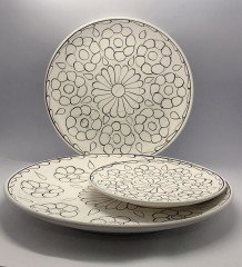 Mandala Model-5 3'lü Tahrirli Tabak Set