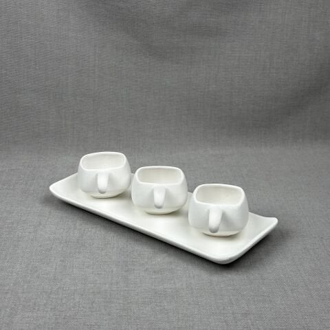 3 lü Kulplu Sunumluk (Tepsili)