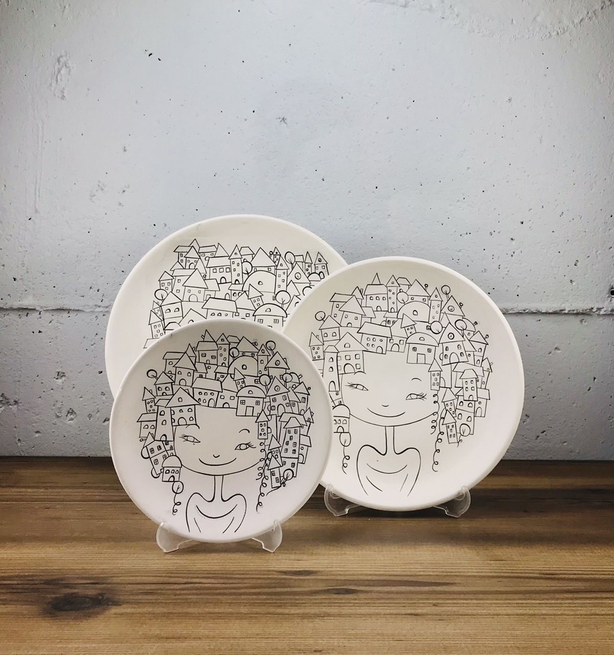 Ev Hanım Tahrirli Tabak 3'lü Tahrirli Tabak Set