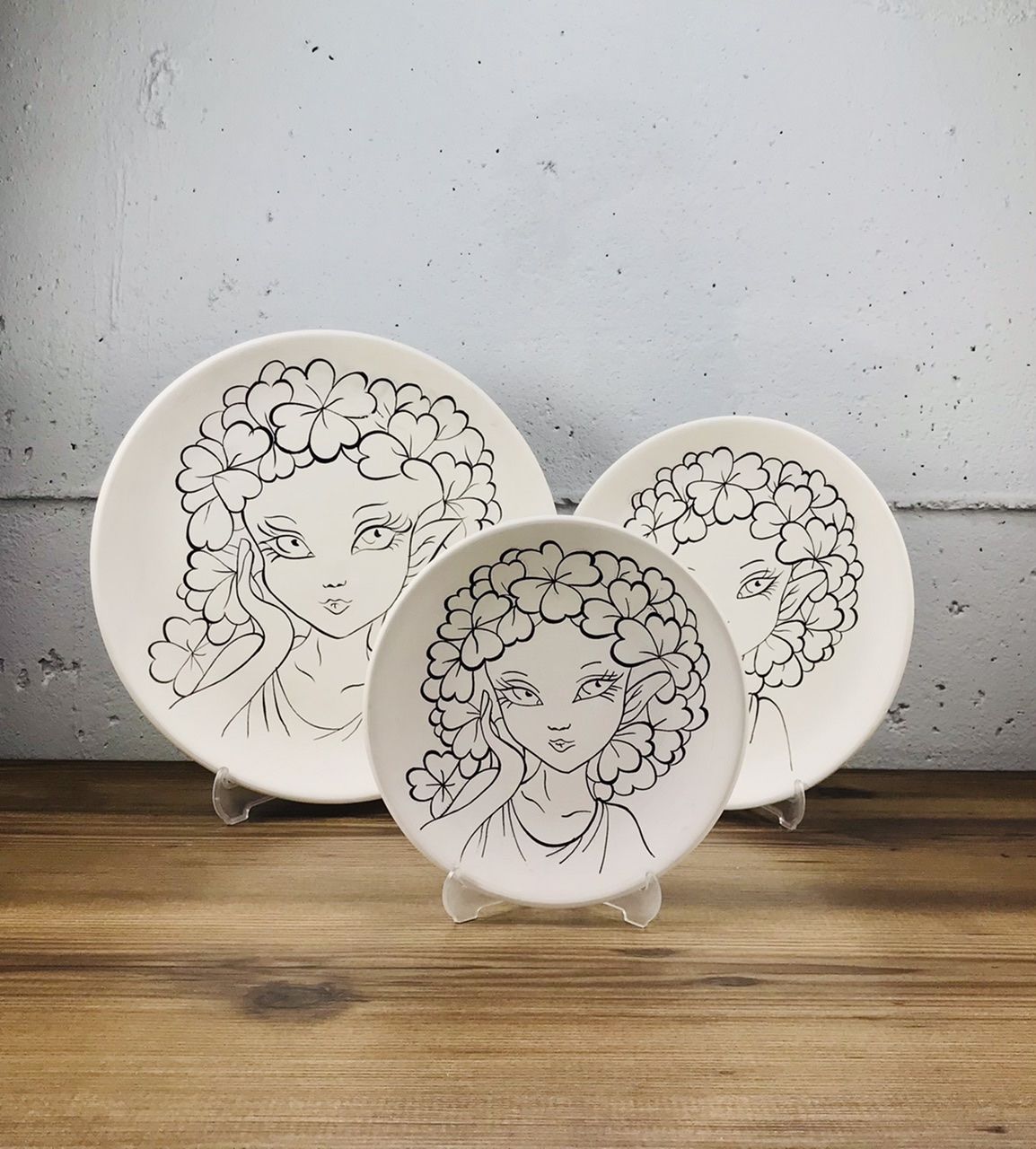 Yonca Hanım Tahrirli Tabak 3'lü Tahrirli Tabak Set