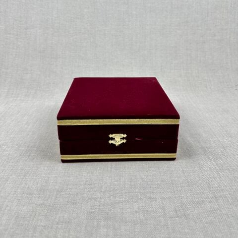 Tekli Fincan Kadife Kutu Bordo