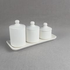 3 Boy Silindir Baharatlık (Tepsili)