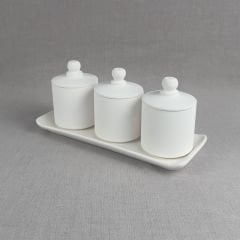 3 lü Orta Boy Silindir Baharatlık (Tepsili)