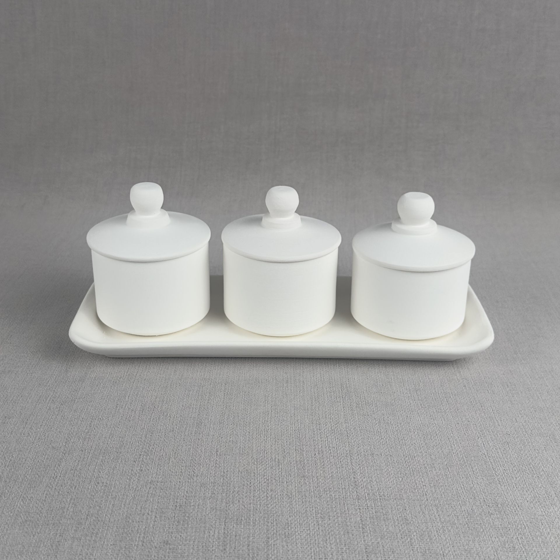 3 lü Küçük Boy Silindir Baharatlık (Tepsili)