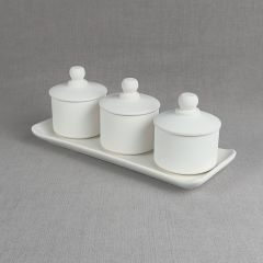 3 lü Küçük Boy Silindir Baharatlık (Tepsili)