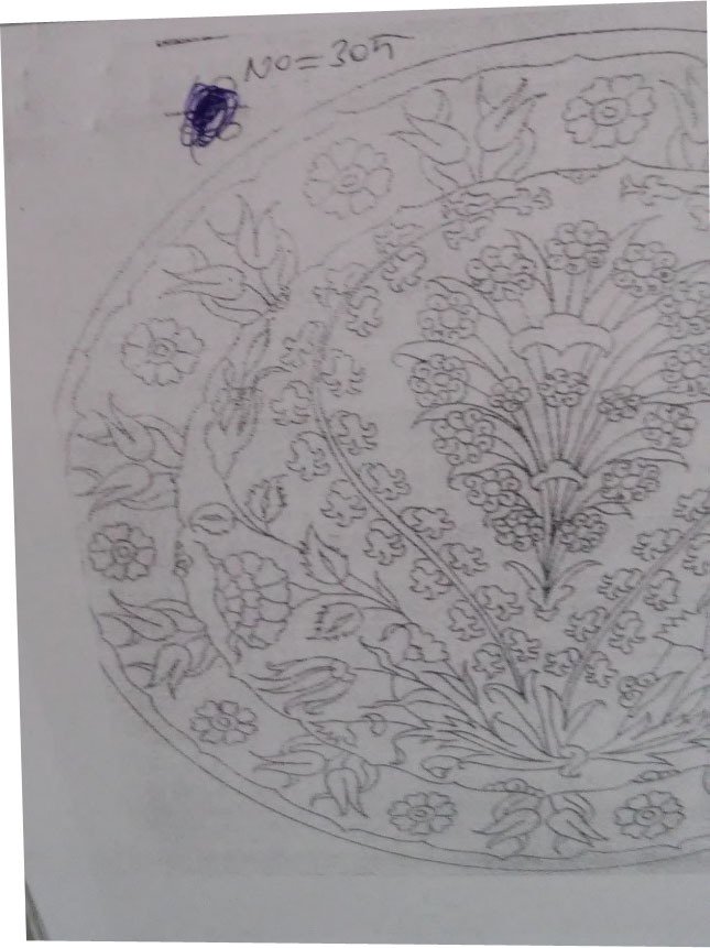 NO.305 TABAK DESEN 18cm Tabak