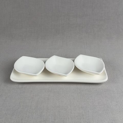 3 lü Dalga Sunumluk (Tepsili)