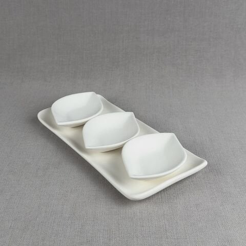 3 lü Dalga Sunumluk (Tepsili)