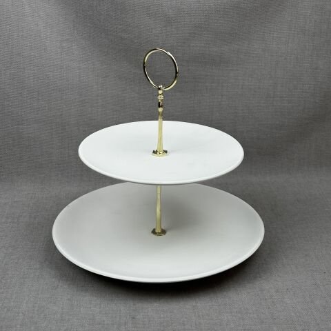 Katlı Servis Tabak Takımı Halka Altın Aparat - 18cm-25cm Mertaban Tabak