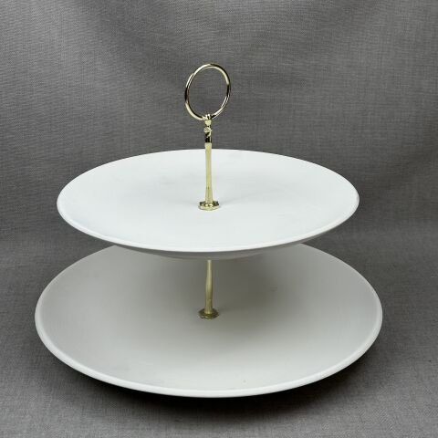 Katlı Servis Tabak Takımı Halka Altın Aparat - 25cm-30cm Mertaban Tabak